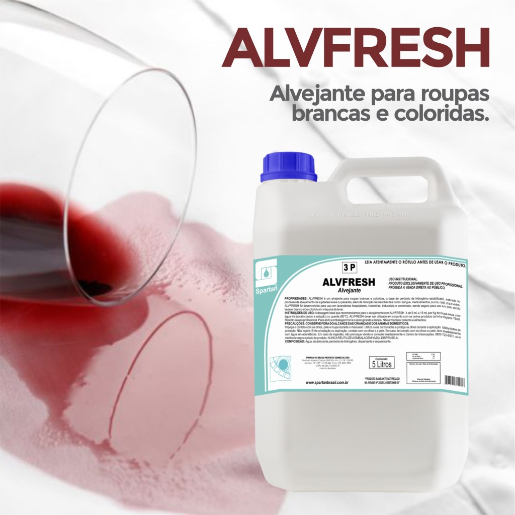 Alvfresh - Alvejante para Roupas Brancas e Coloridas 5LT - Dicril